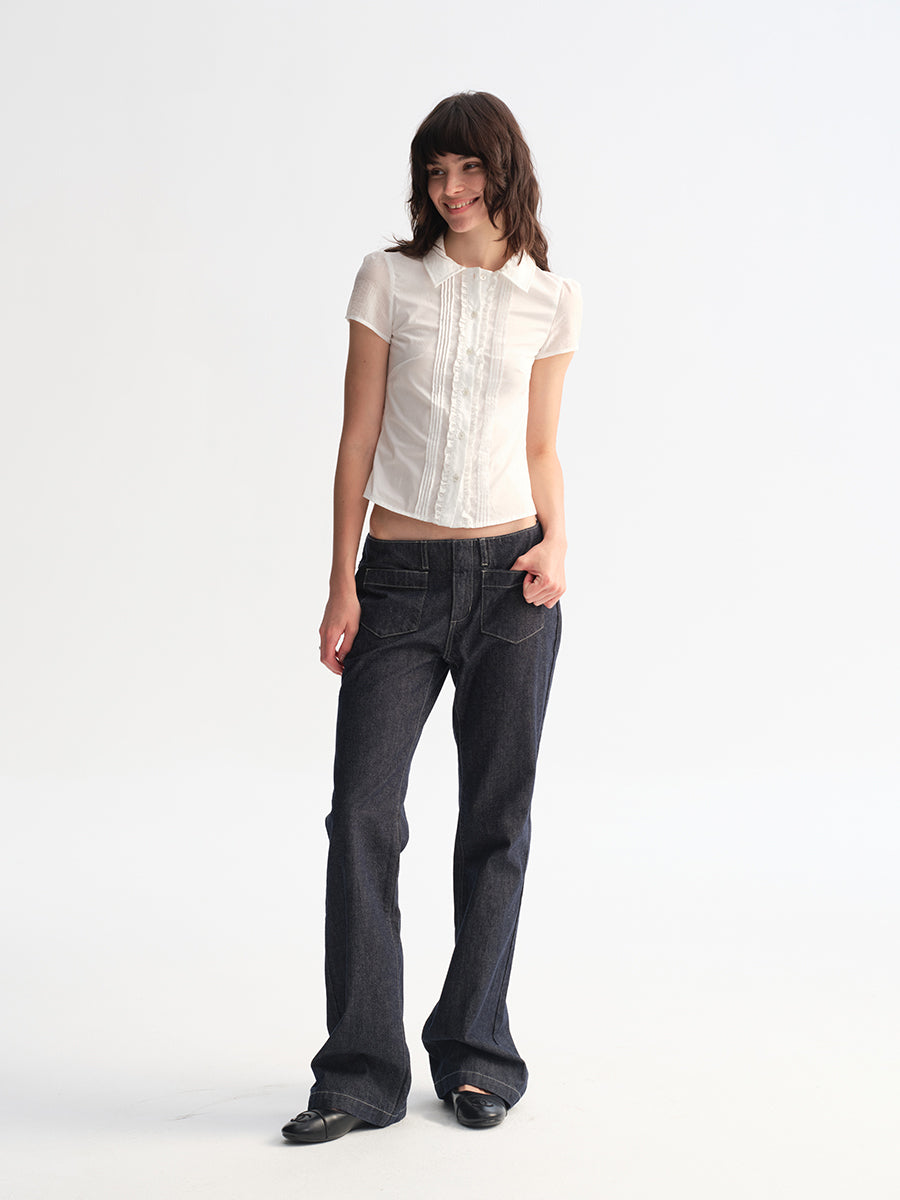 Hughum Two-Pocket Raw Denim Jeans