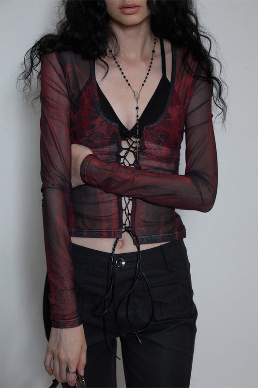 Dotyears Butterfly strappy printed cardigan