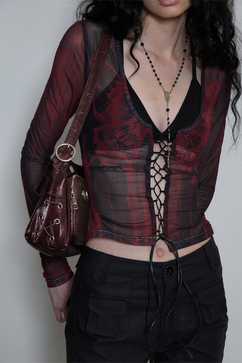 Dotyears Butterfly strappy printed cardigan