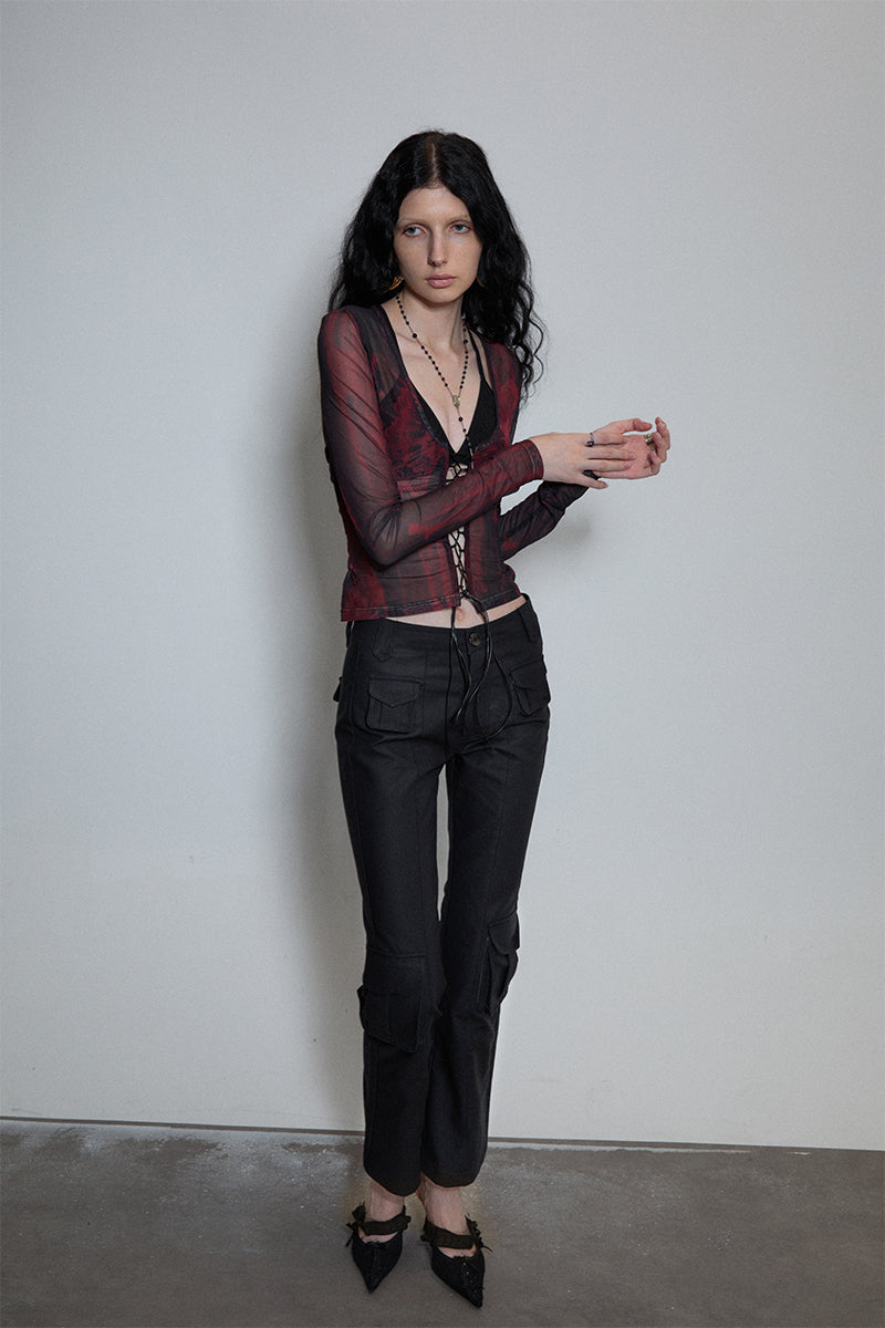 Dotyears Butterfly strappy printed cardigan