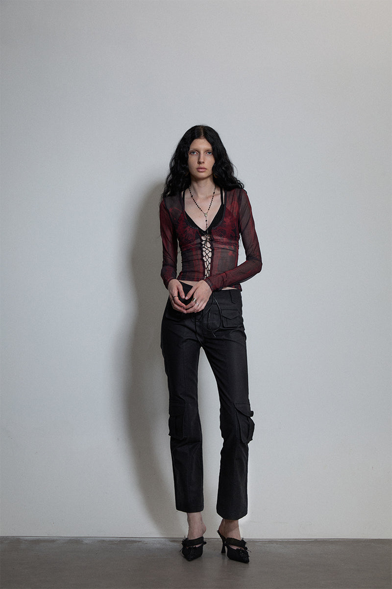 Dotyears Butterfly strappy printed cardigan