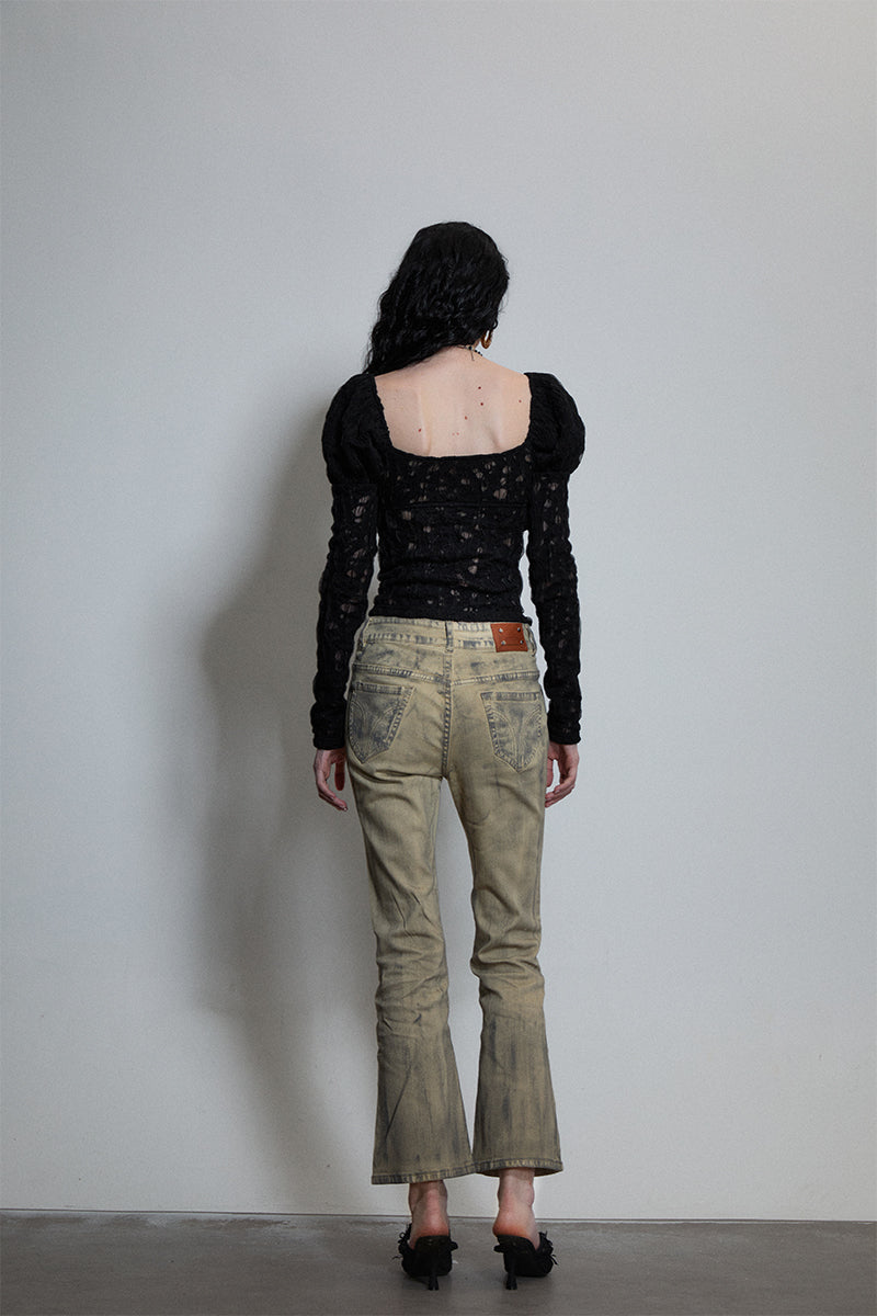 Dotyears One-shoulder neckline, ruffle lace, craft fabric, two wool tops