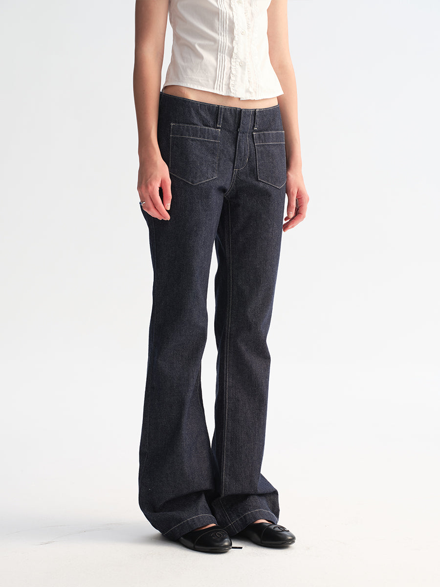 Hughum Two-Pocket Raw Denim Jeans