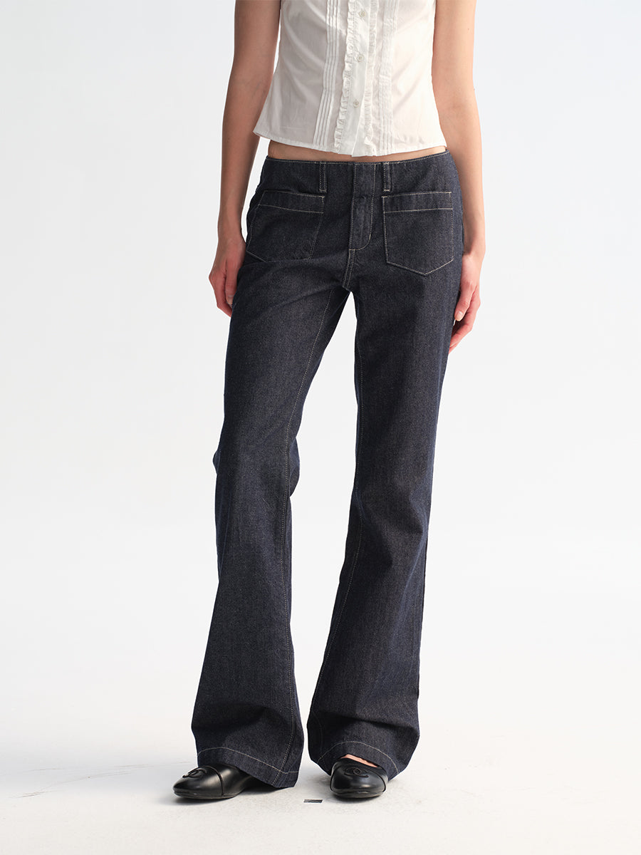 Hughum Two-Pocket Raw Denim Jeans