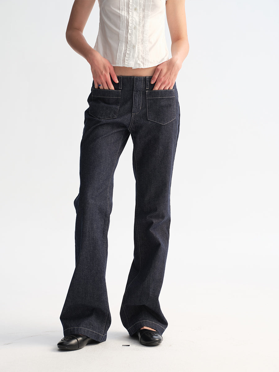 Hughum Two-Pocket Raw Denim Jeans