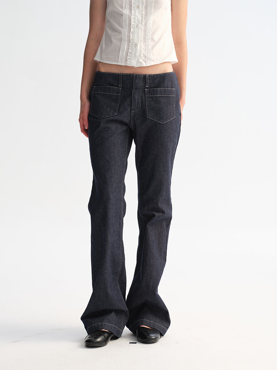 Hughum Two-Pocket Raw Denim Jeans