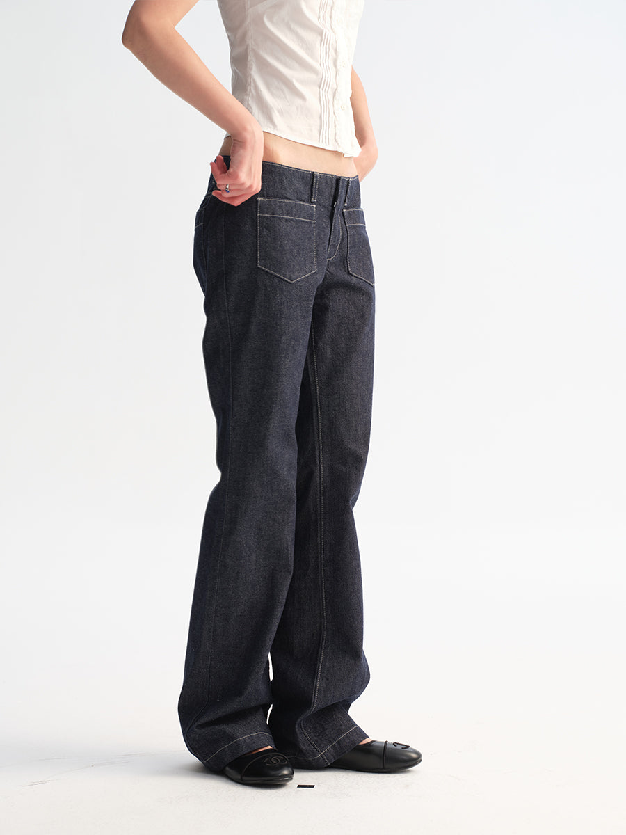 Hughum Two-Pocket Raw Denim Jeans