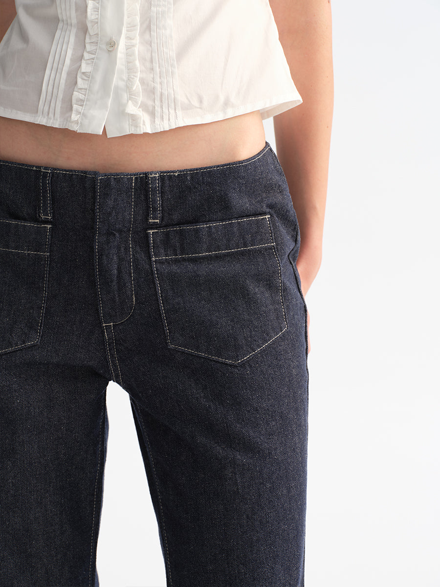 Hughum Two-Pocket Raw Denim Jeans