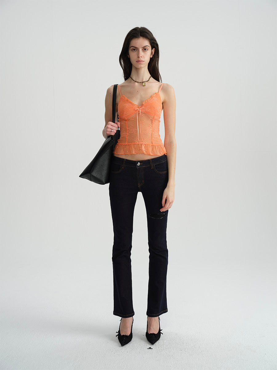 Dotyears Two-tone lace slim fit small suspenders