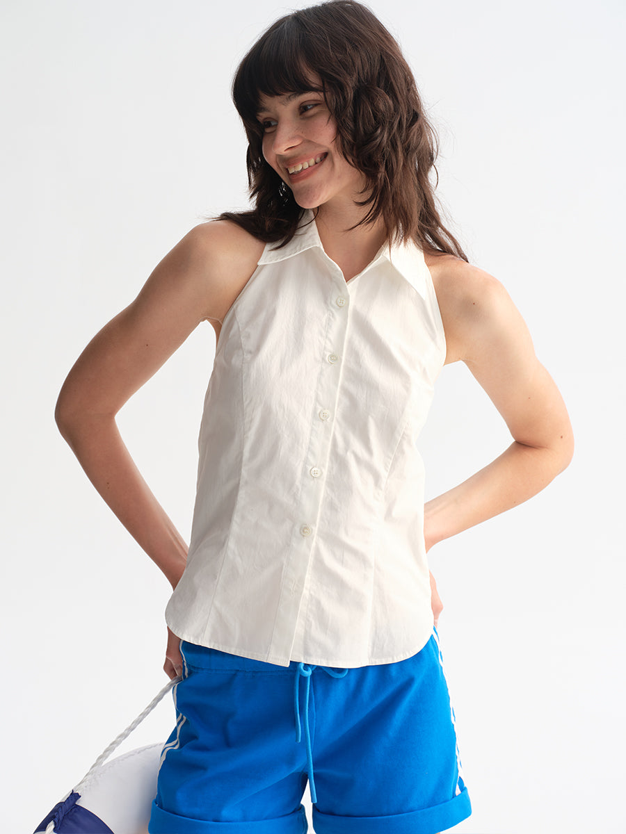 Hughum Cottony Halter Shirt Vest