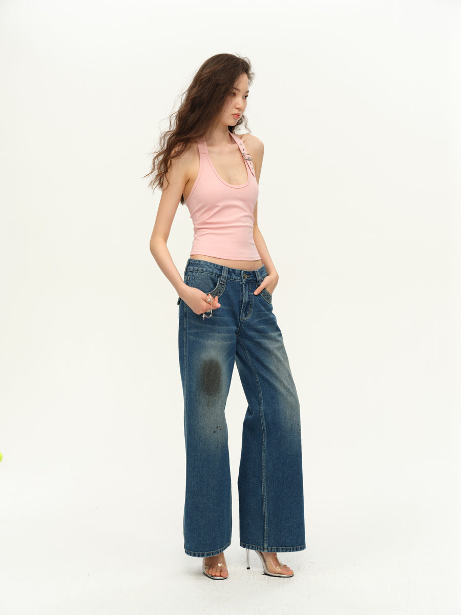 Dotyears Basic slim-fit shoulder straps with adjustable high-stretch cotton knit suspenders