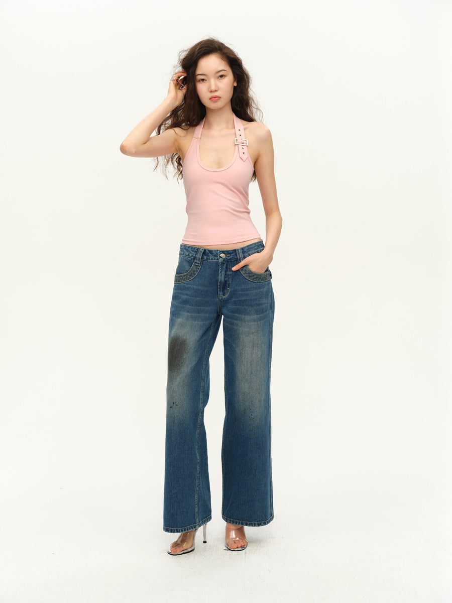 Dotyears Basic slim-fit shoulder straps with adjustable high-stretch cotton knit suspenders