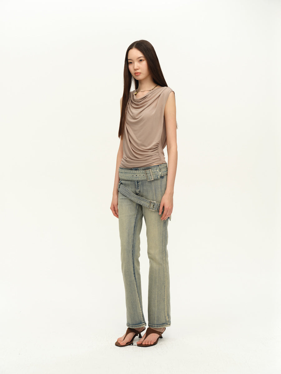 Dotyears Swing neck vest acetate backless beaded design More than 1,000 people added purchases