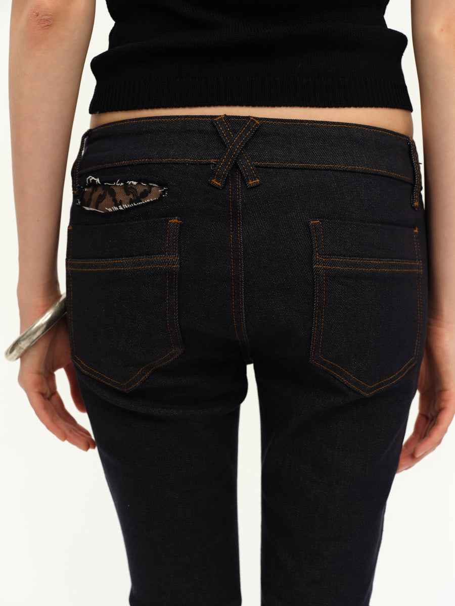 Dotyears Lace panels, trimmed cut-outs, skinny jeans