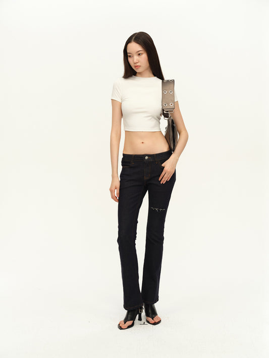 Dotyears Lace panels, trimmed cut-outs, skinny jeans