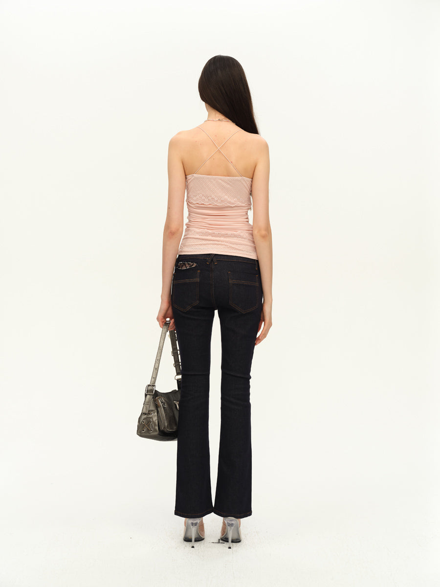 Dotyears Lace panels, trimmed cut-outs, skinny jeans