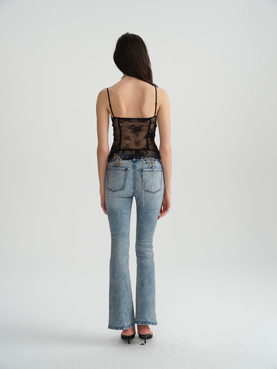 Dotyears Two-tone lace slim fit small suspenders