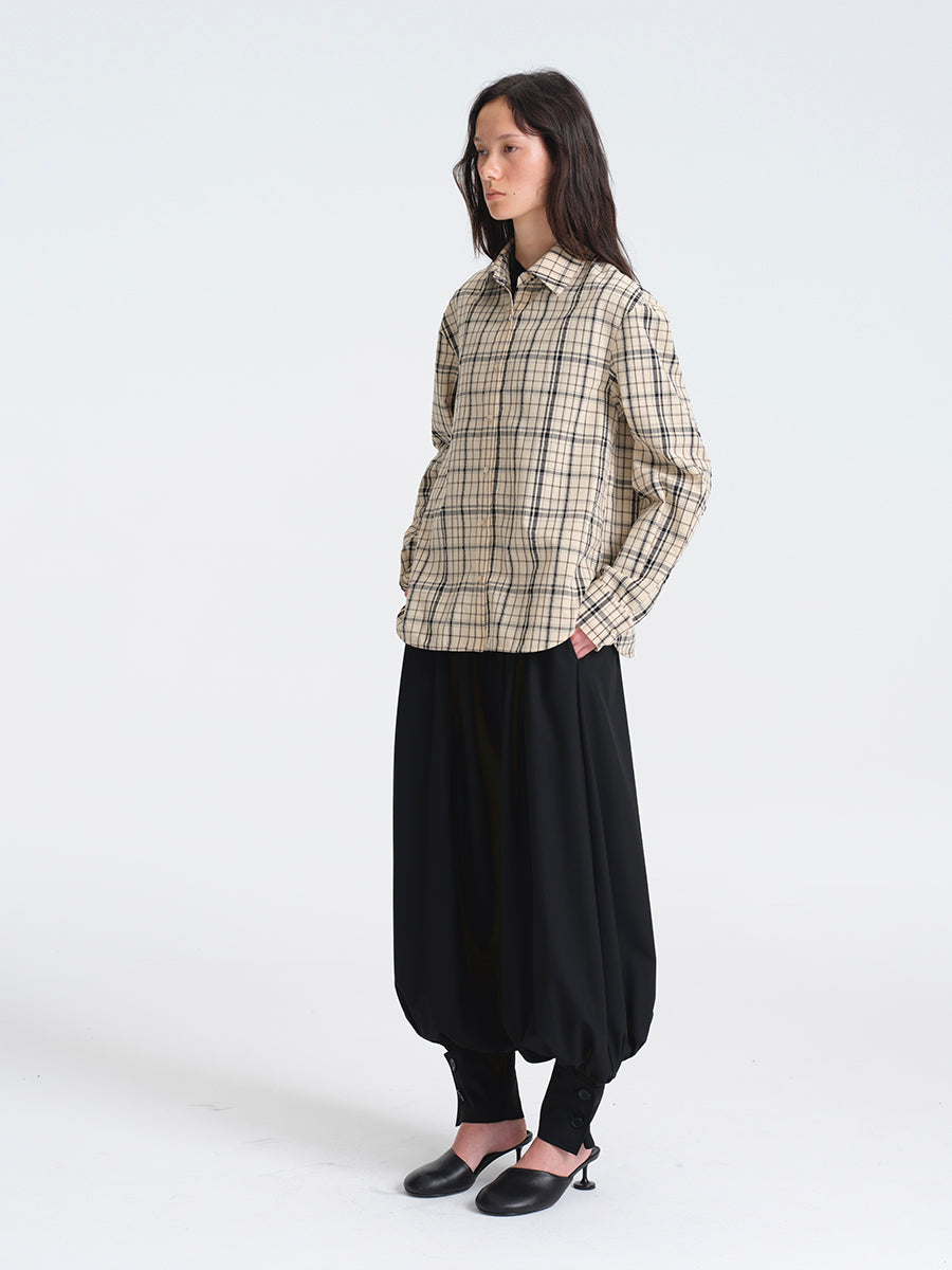 Hughum Khaki Check Cotton Shirt
