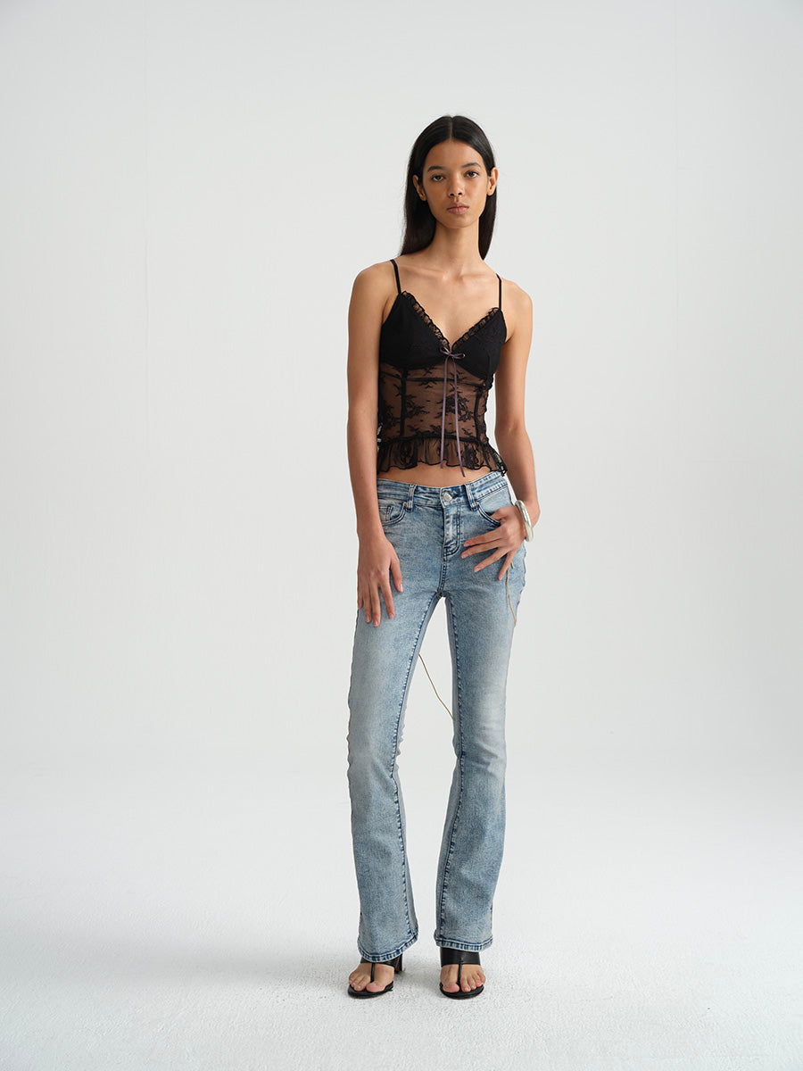 Dotyears Two-tone lace slim fit small suspenders