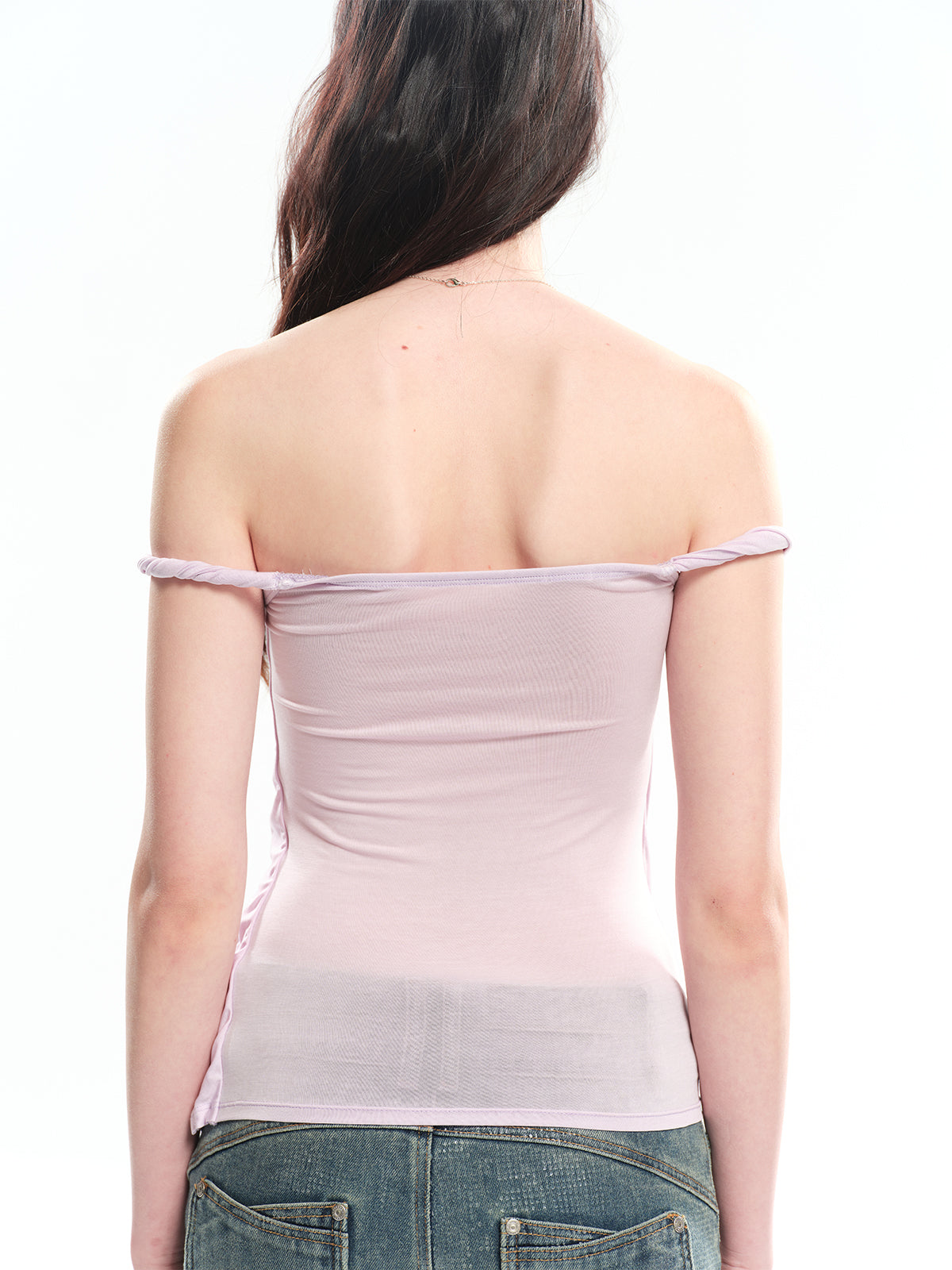 Dotyears Twist Knot Off-the-shoulder Knit Top (Two Colors: Black & Pink)