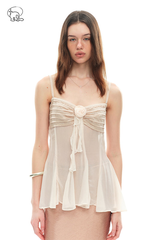Dotyears Floral Spliced Tencel Cami Top