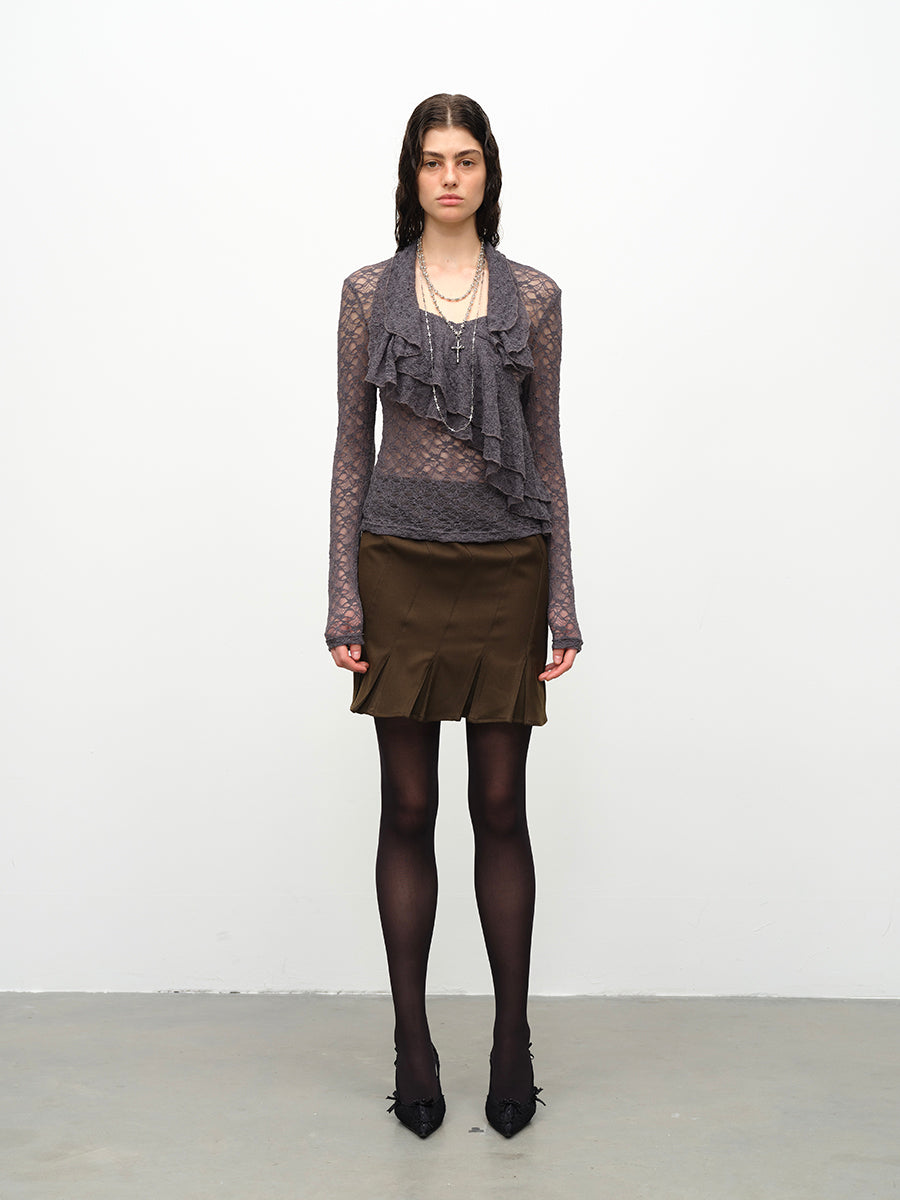 Dotyears24AW Lace pullover double spliced mesh