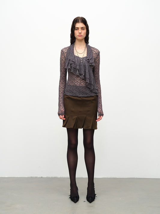 Dotyears24AW Lace pullover double spliced mesh