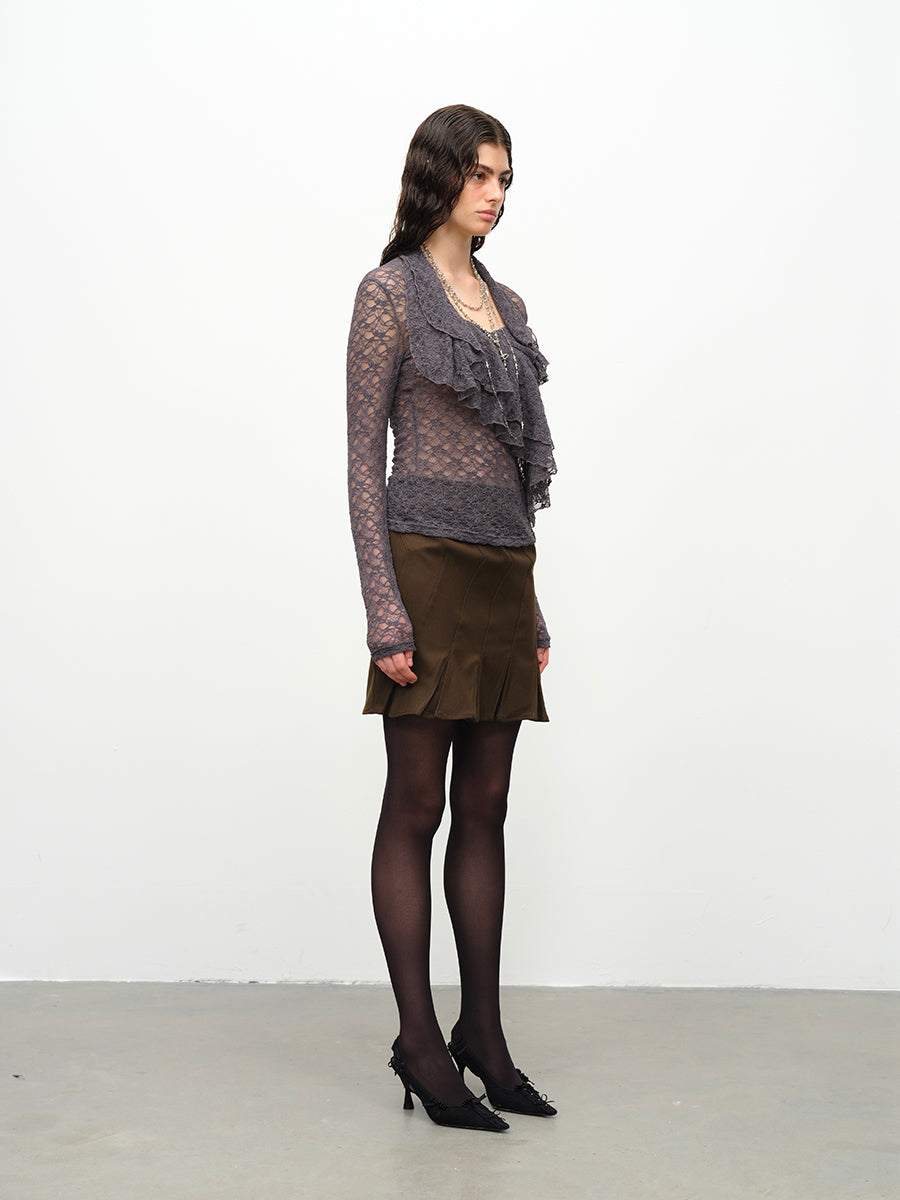 Dotyears24AW Lace pullover double spliced mesh