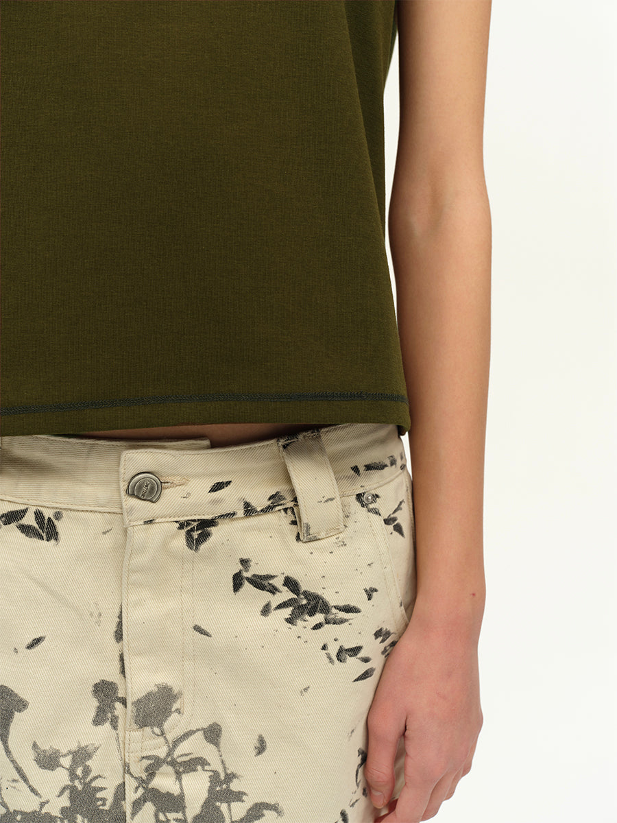 Hughum Raglan Sleeve Color-Blocked Cotton-Feel Short-Sleeve T-Shirt