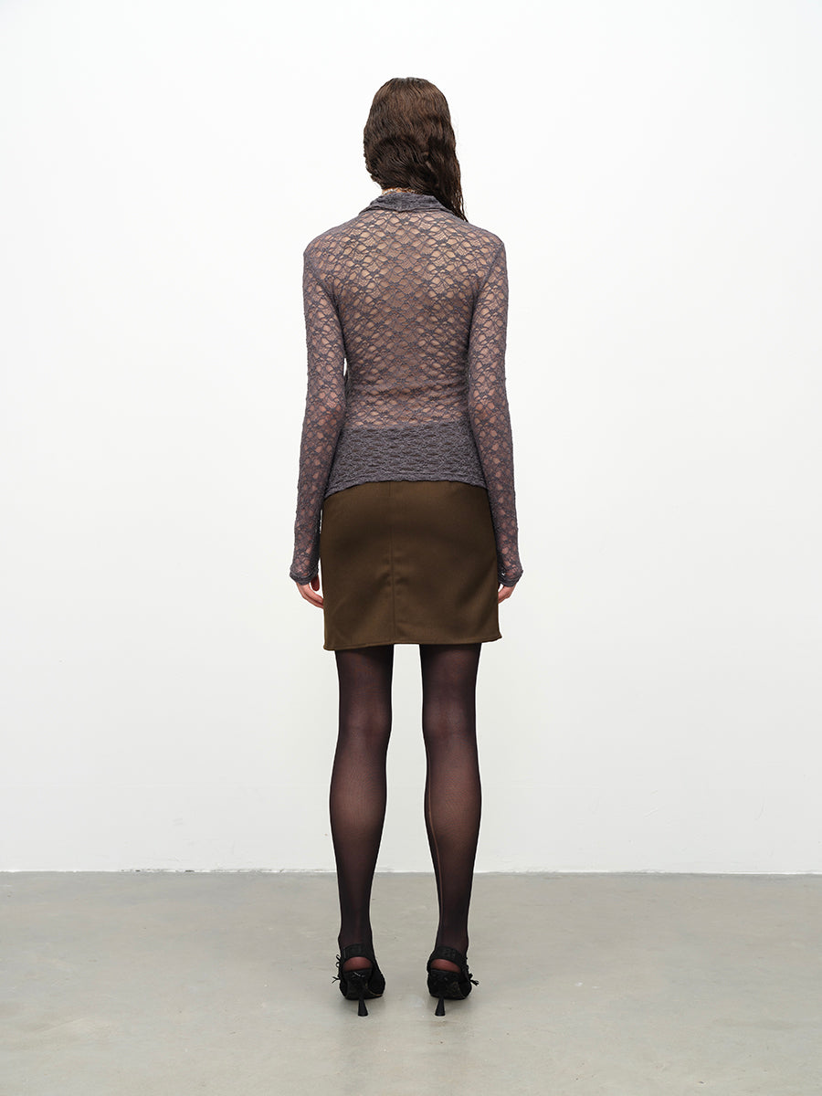 Dotyears24AW Lace pullover double spliced mesh