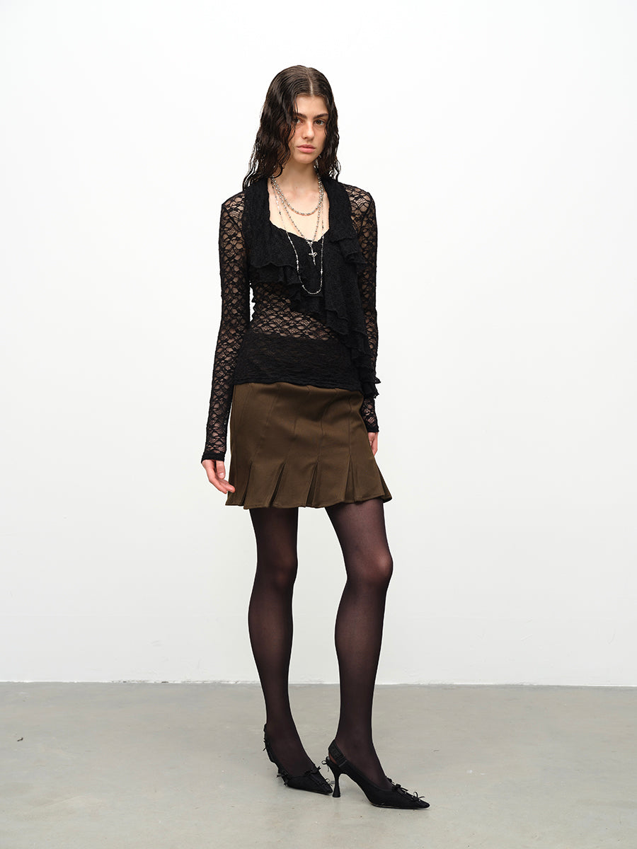 Dotyears24AW Lace pullover double spliced mesh