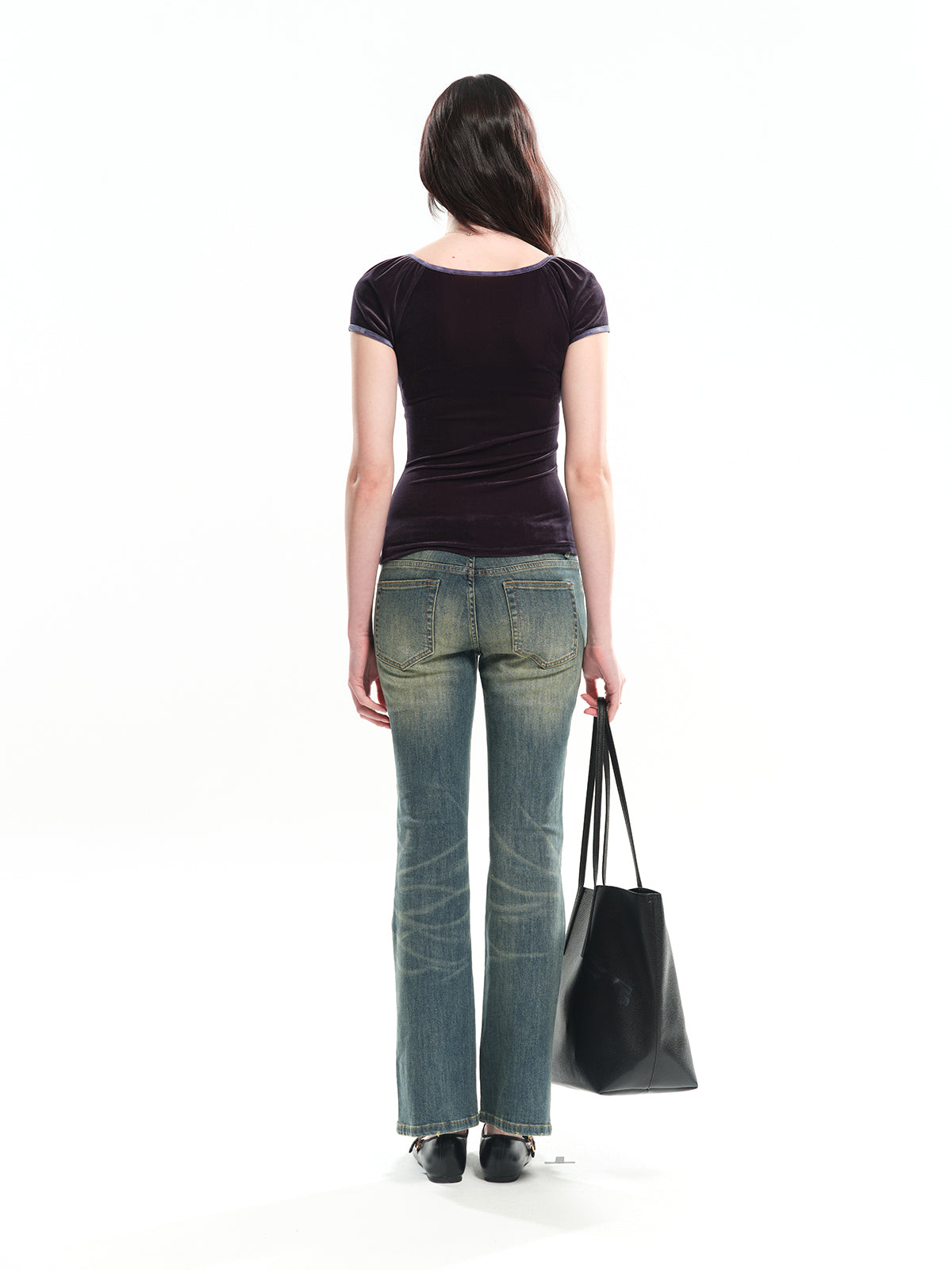 Dotyears Leopard Print Contrast Color Deep V-neck T-shirt (Two Colors)