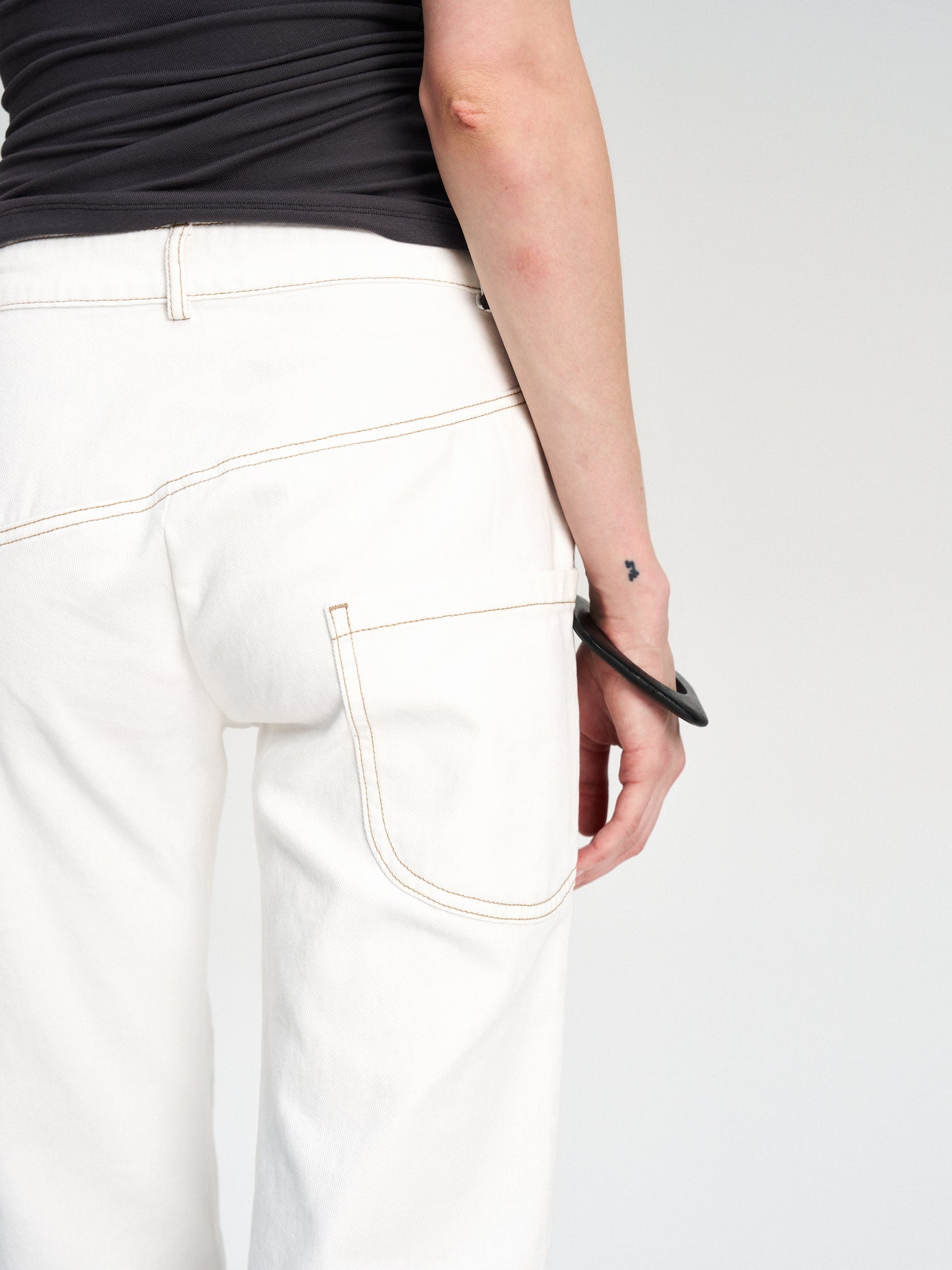 Dotyears cropped denim cropped with contrasting dividers