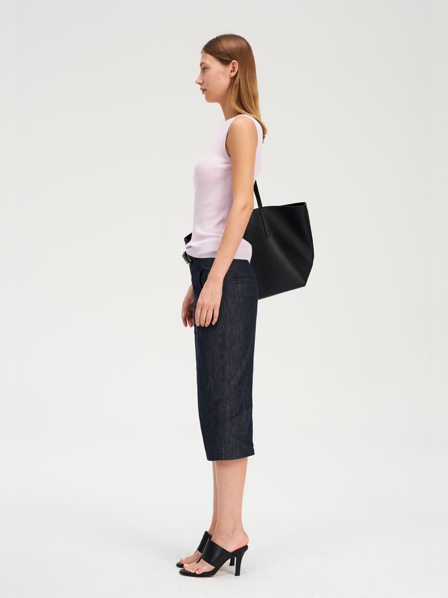 Hughum Long-staple cotton acetate silk knitted vest