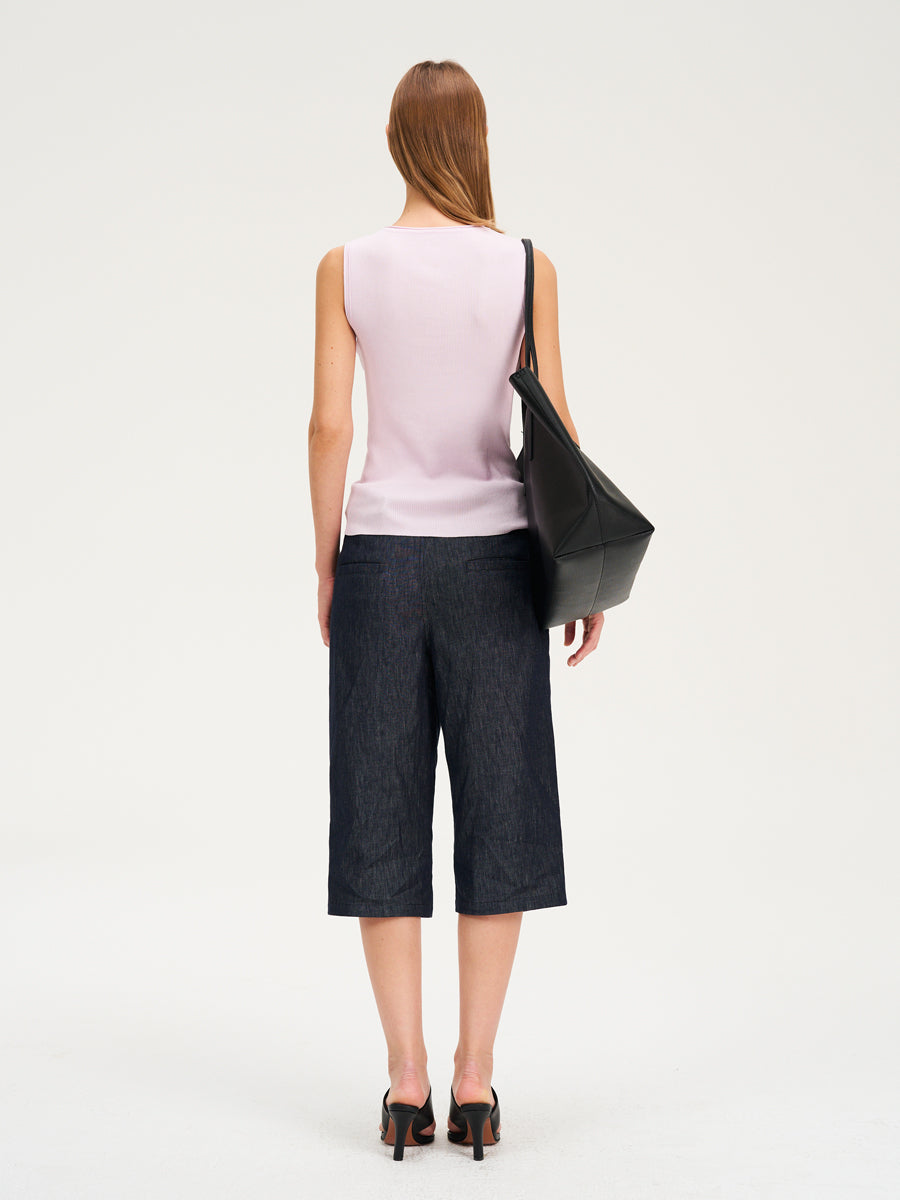 Hughum Long-staple cotton acetate silk knitted vest