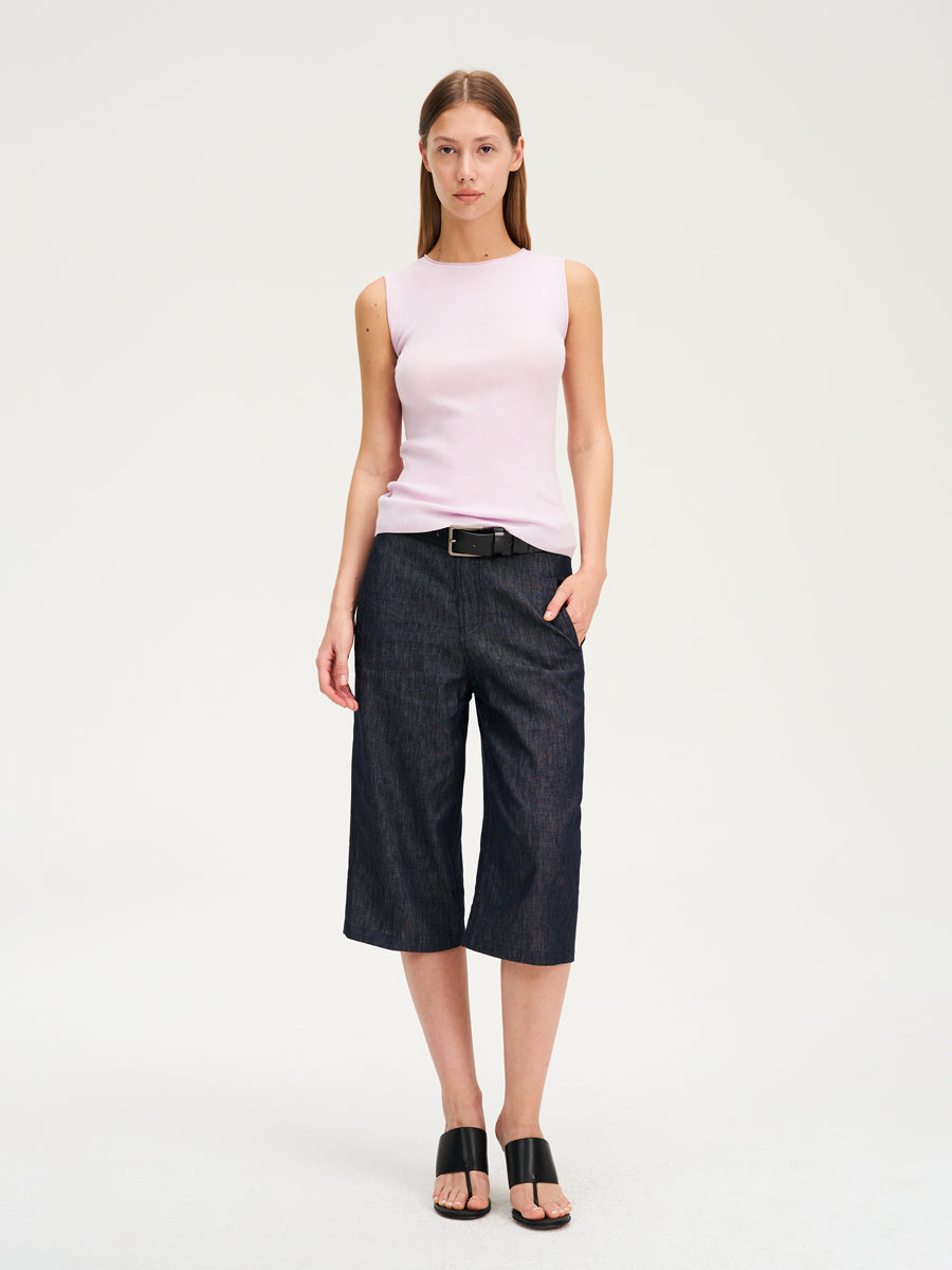 Hughum Long-staple cotton acetate silk knitted vest