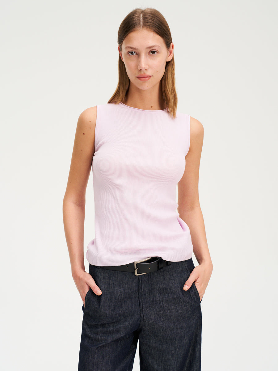 Hughum Long-staple cotton acetate silk knitted vest