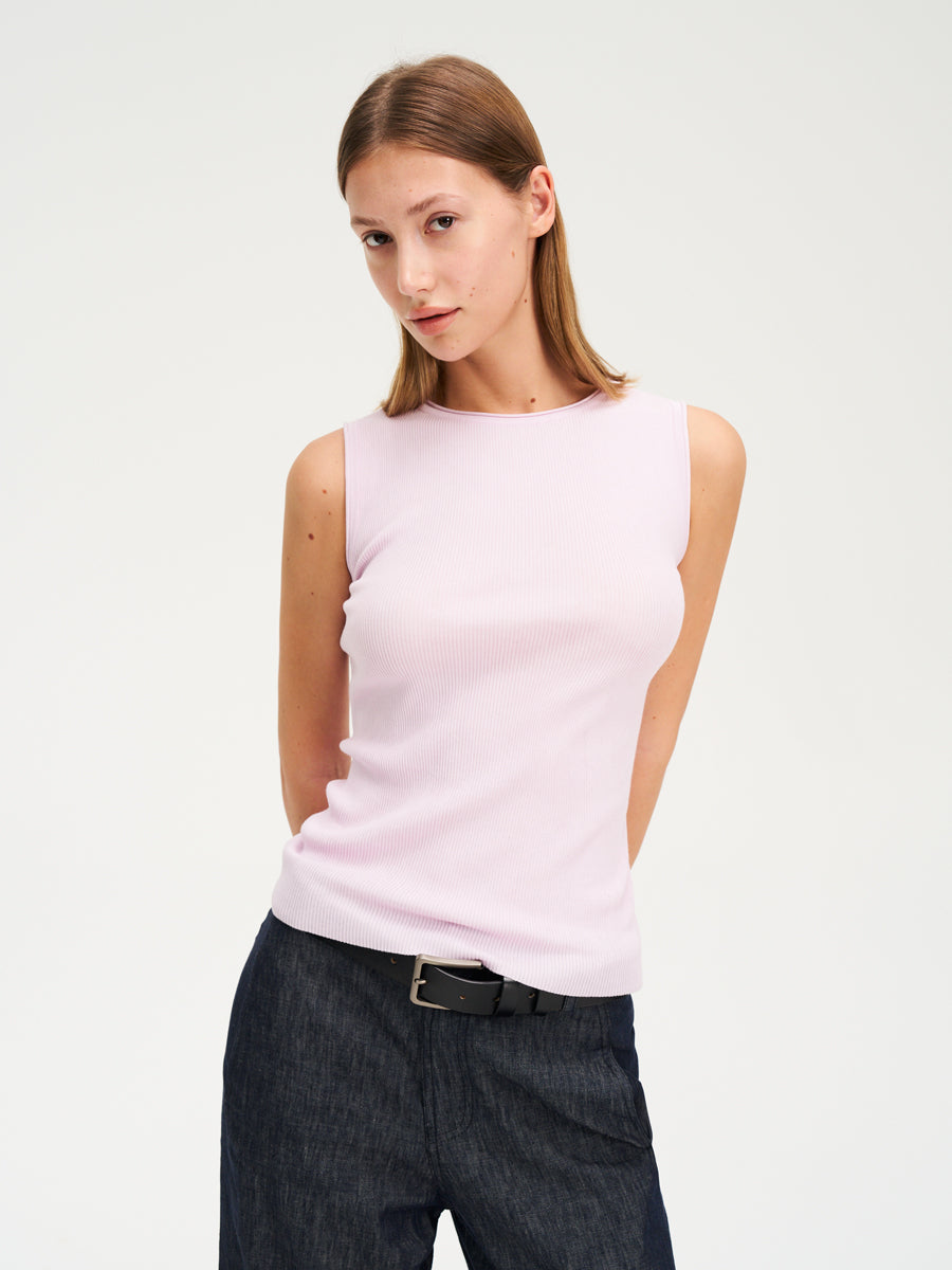 Hughum Long-staple cotton acetate silk knitted vest