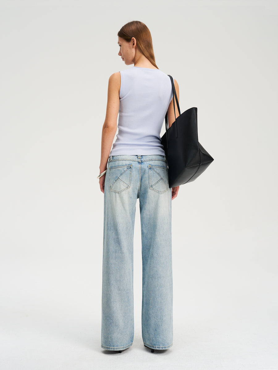 Hughum Long-staple cotton acetate silk knitted vest