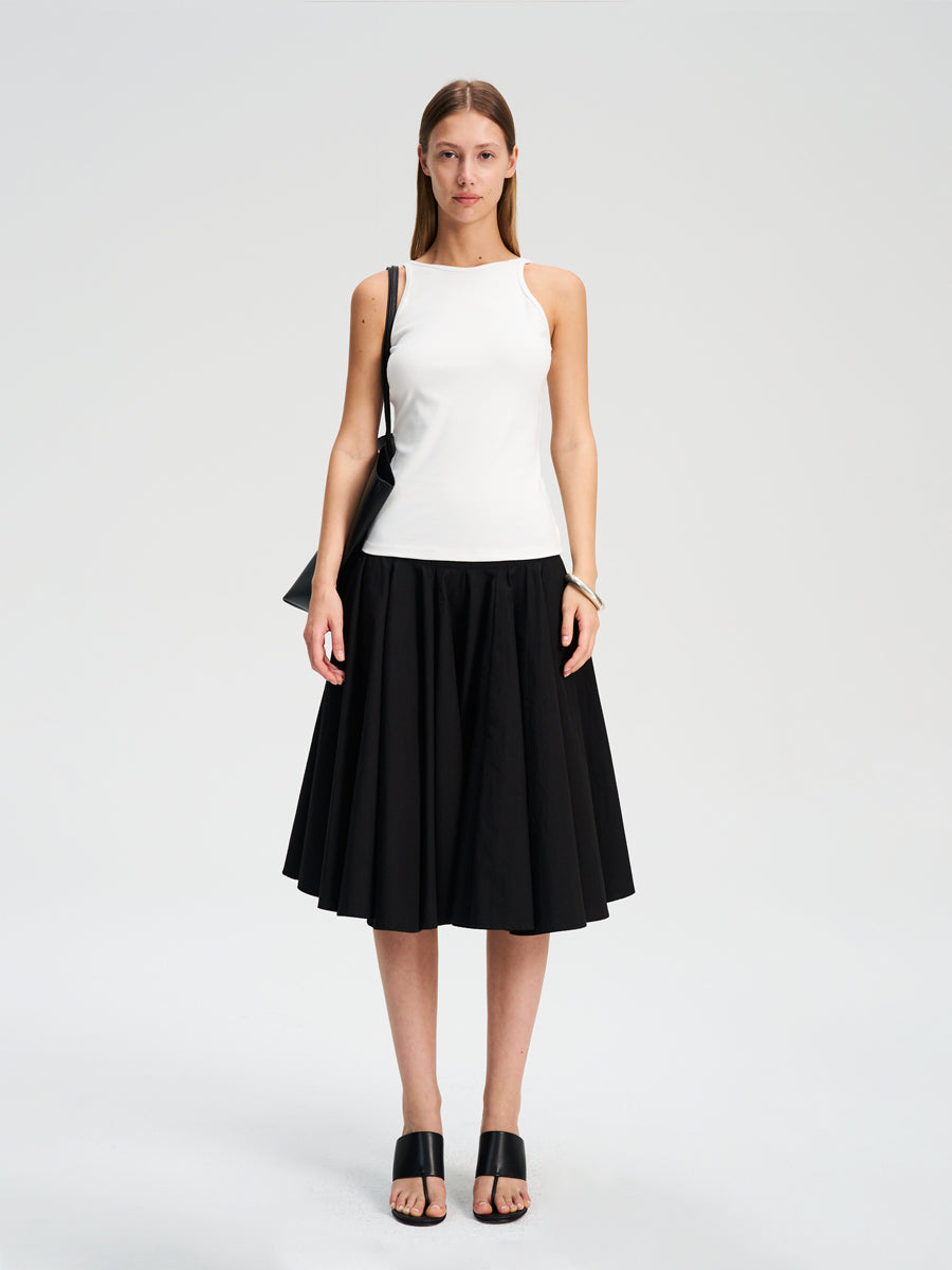 Hughum High-necked vintage two-tone back V-neck vest