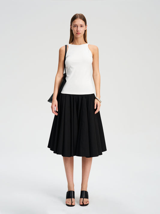 Hughum High-necked vintage two-tone back V-neck vest