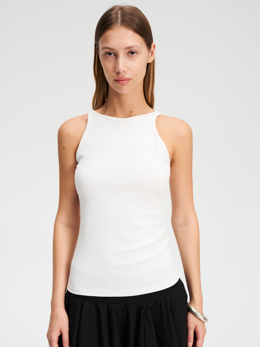 Hughum High-necked vintage two-tone back V-neck vest