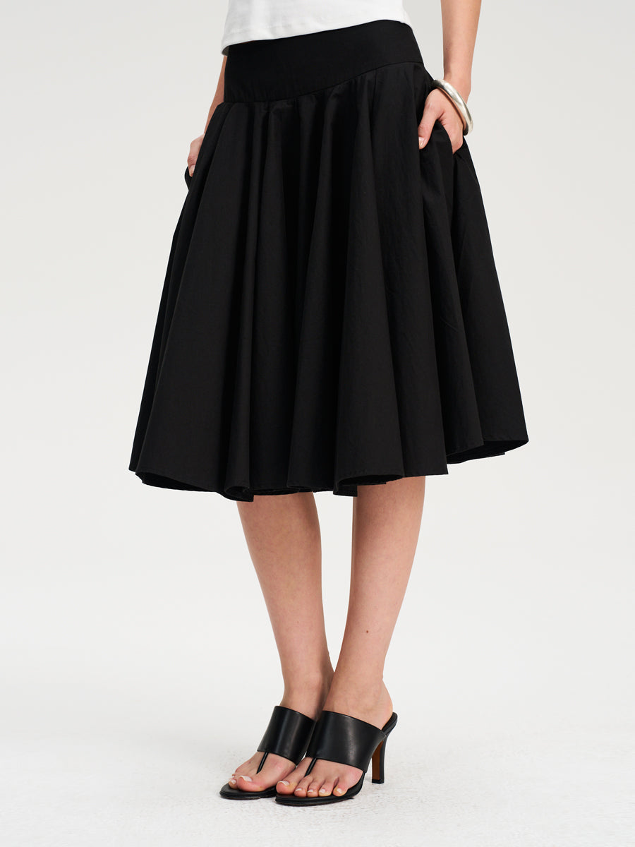 Hughum Cotton three-dimensional scalloped skirt skirt