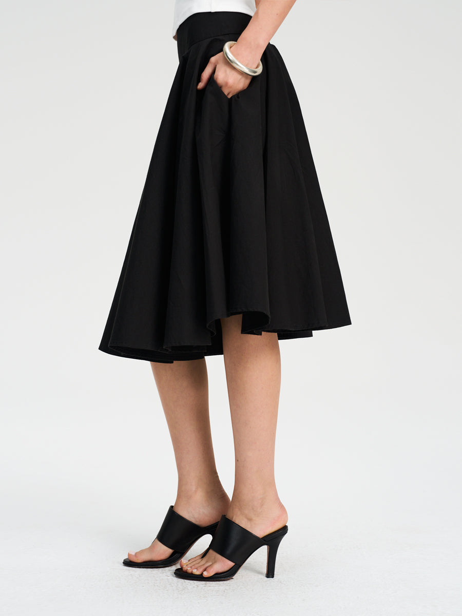 Hughum Cotton three-dimensional scalloped skirt skirt