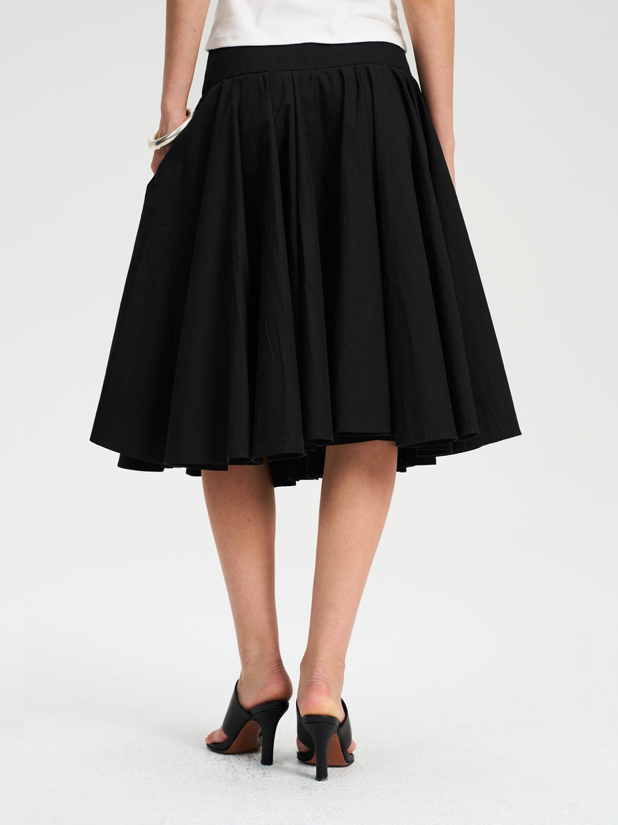 Hughum Cotton three-dimensional scalloped skirt skirt