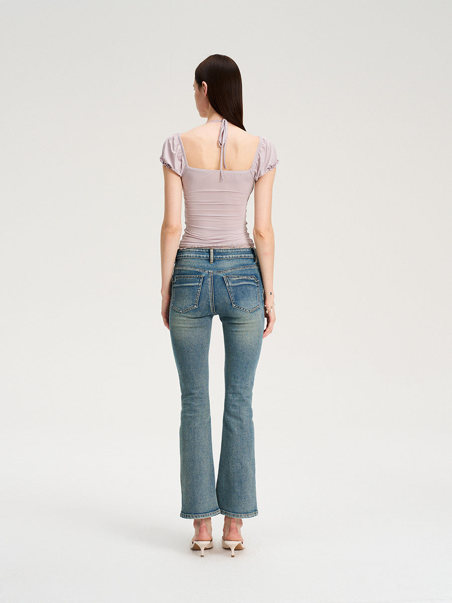 Dotyears Forest Whispers Series - Light-colored lace stitched beaded cardigan