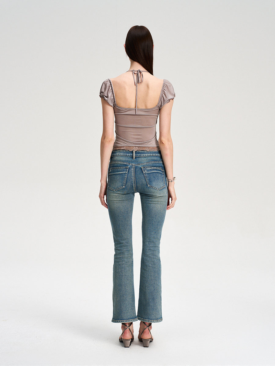 Dotyears Acetate lace panelled beaded cardigan