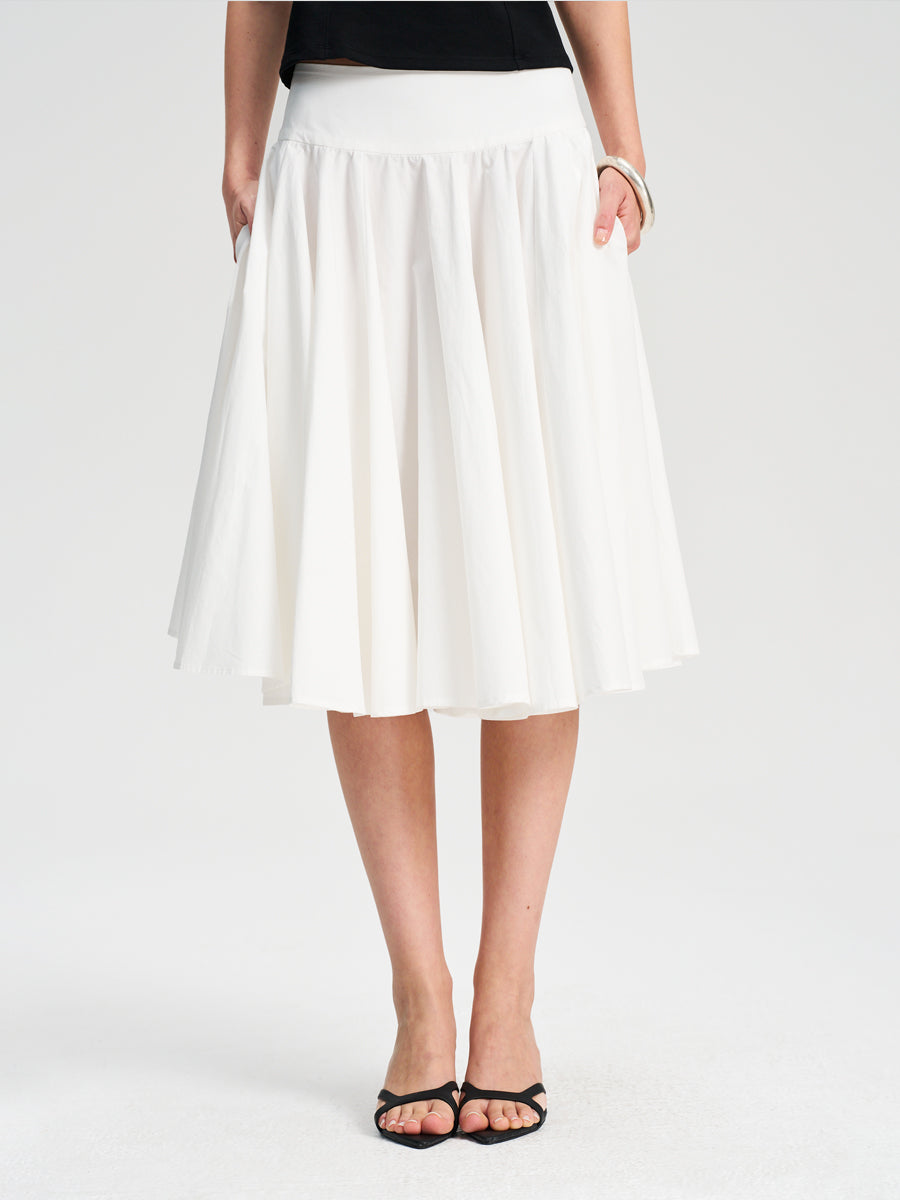 Hughum Cotton three-dimensional scalloped skirt skirt