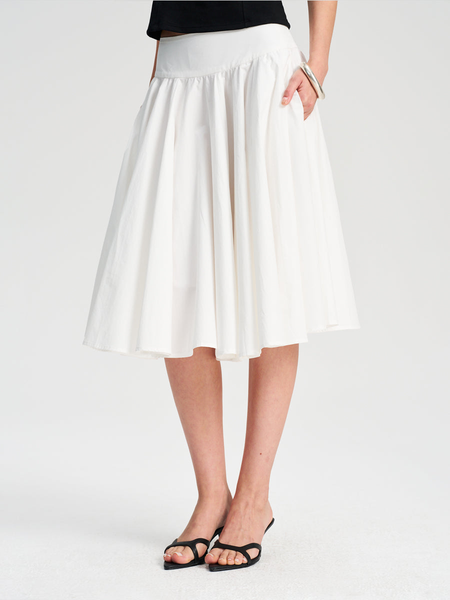 Hughum Cotton three-dimensional scalloped skirt skirt
