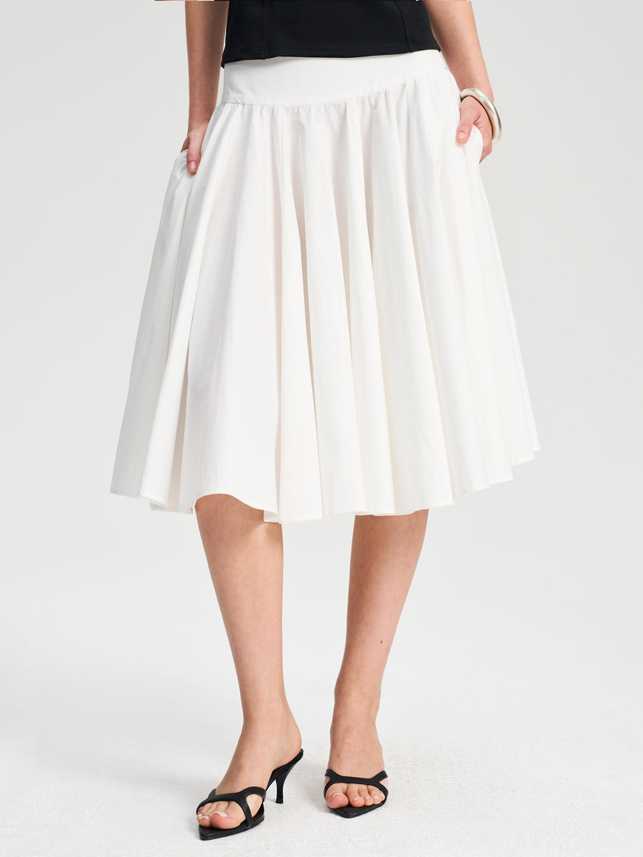 Hughum Cotton three-dimensional scalloped skirt skirt